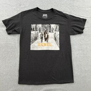 Mad Engine Star Wars REBEL Graphic T-Shirt Gray Unisex Adults Size M